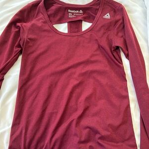 Reebok Red Cut Out Blouse with Long Sleeves